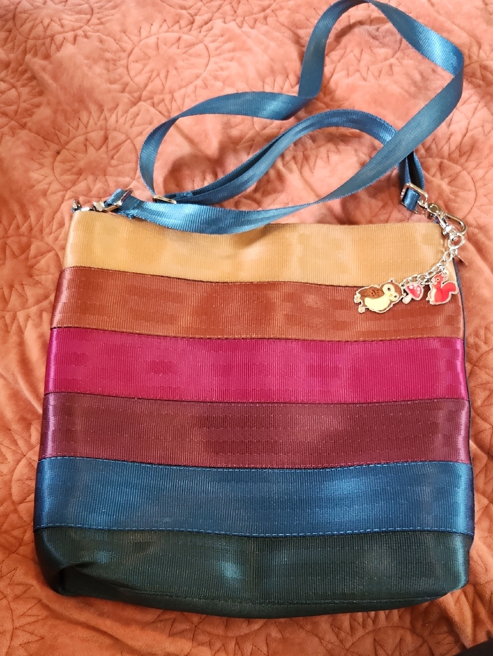 Multi-Color Striped Crossbody Bag - Women